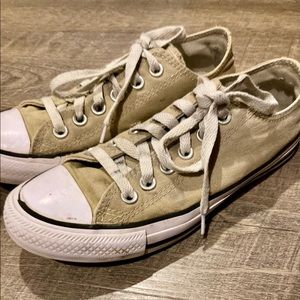 Green-khaki converse. Worn but I’m very good condition!